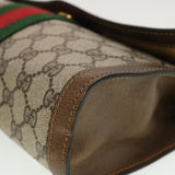 Gucci GG Canvas Web Sherry Line Clutch Bag Beige Red 41014308725 40097