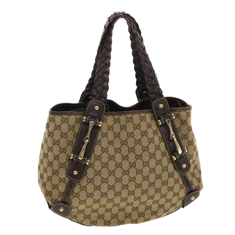 Gucci GG Canvas Shoulder Bag Beige 162900 40110