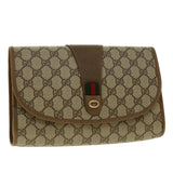 Gucci GG Canvas Web Sherry Line Clutch Bag Beige Red Green 89.01.030 40342