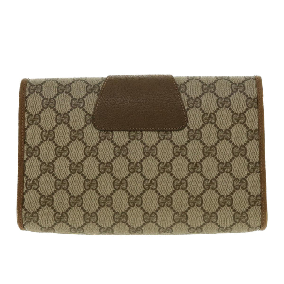 Gucci GG Canvas Web Sherry Line Clutch Bag Beige Red Green 89.01.030 40342