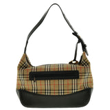 Luxury BurberrySs Nova Check Hand Bag Nylon Leather Beige Auth 40354