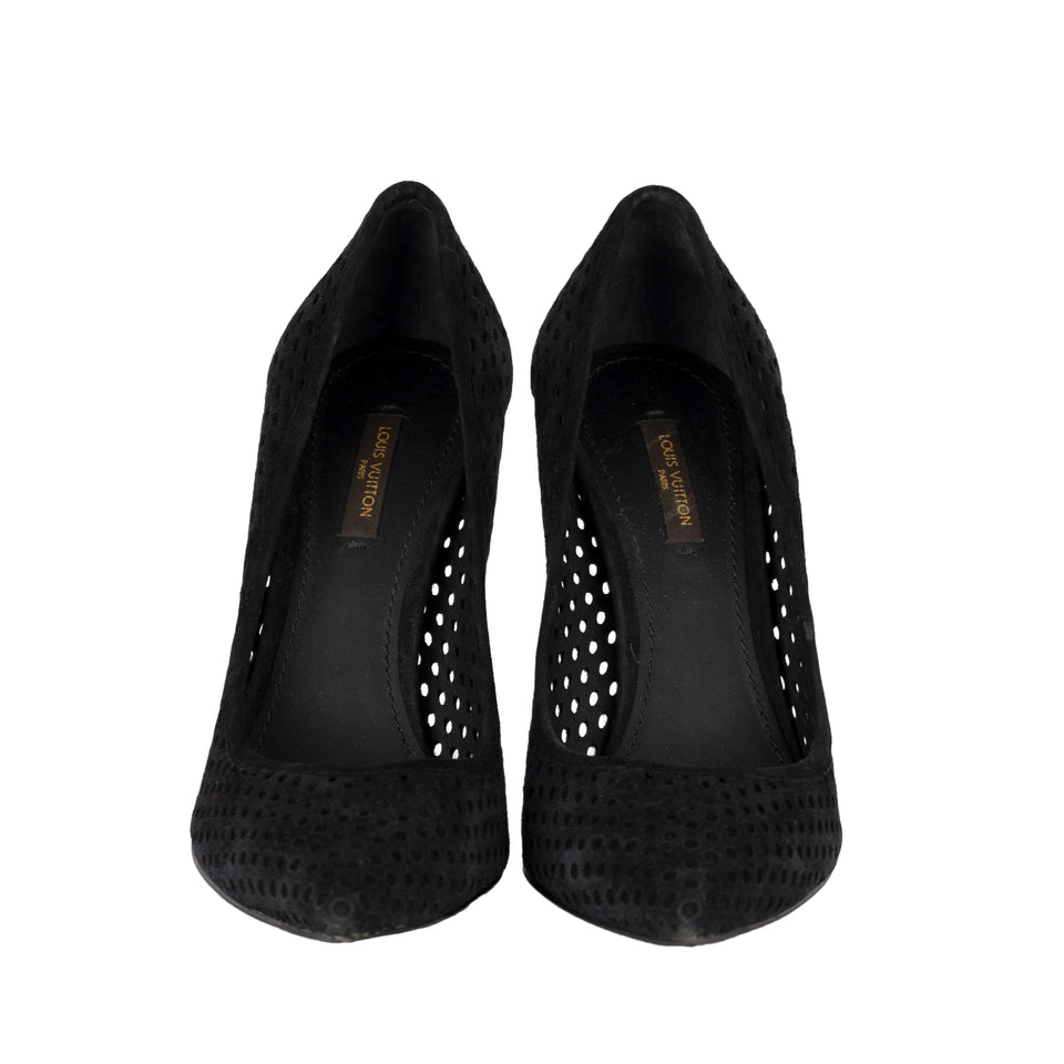 Women's Louis Vuitton Perforated Suede Eyeline Pumps - '10s