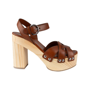 Women's Prada Wooden Platform Sandals - '10s