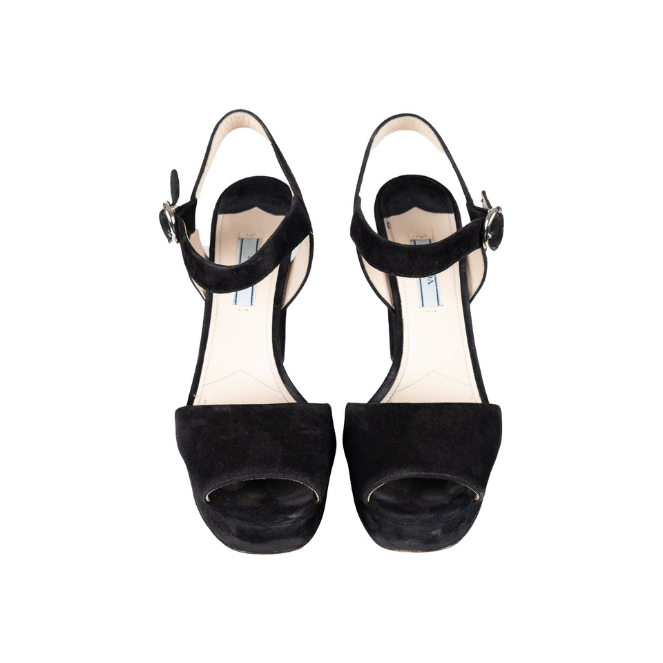 Women's Prada Suede Open-toe Heels - '10s