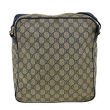 Gucci GG Canvas Shoulder Bag PVC Leather Navy Beige 201448 40369