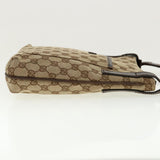 Gucci GG Canvas Shoulder Bag Beige Dark Brown 122793 40529