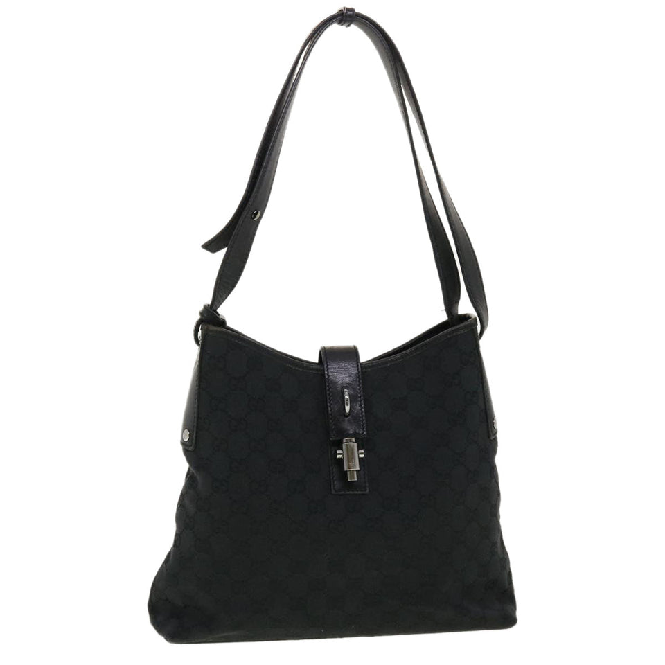 Gucci GG Canvas Jackie Shoulder Bag Black 110291 40755