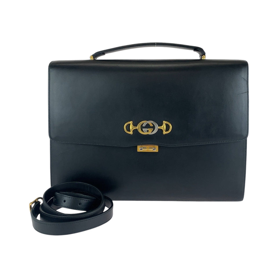 Gucci Business bag 581531 Calfskin Black GoldMetal Zumi