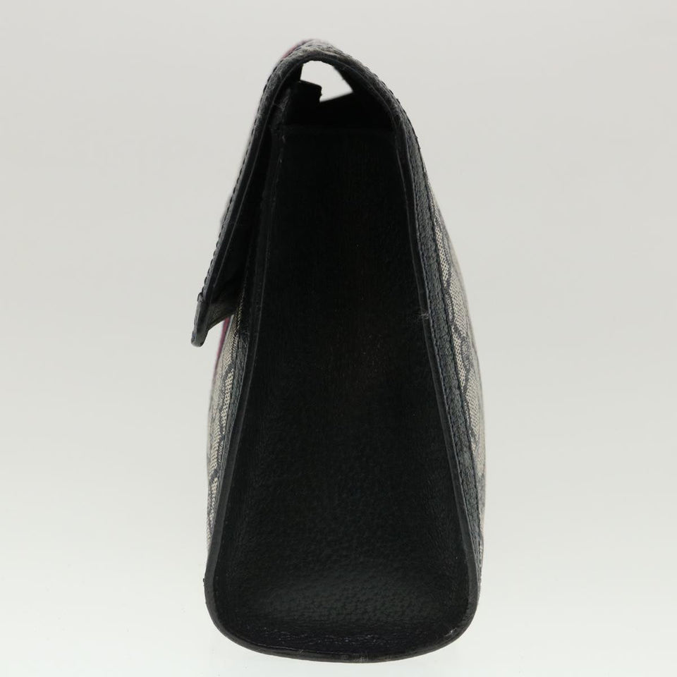 Gucci GG Canvas Sherry Line Clutch Bag Gray Navy Red 89.01.007 40956