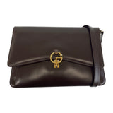 Gucci Shoulder Bag leather Brown Gold Metal