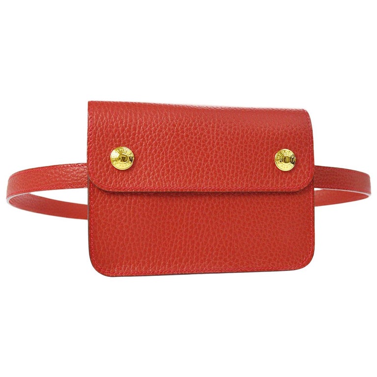 Hermes Leather Flap Bum Leather Pochette Waist bag