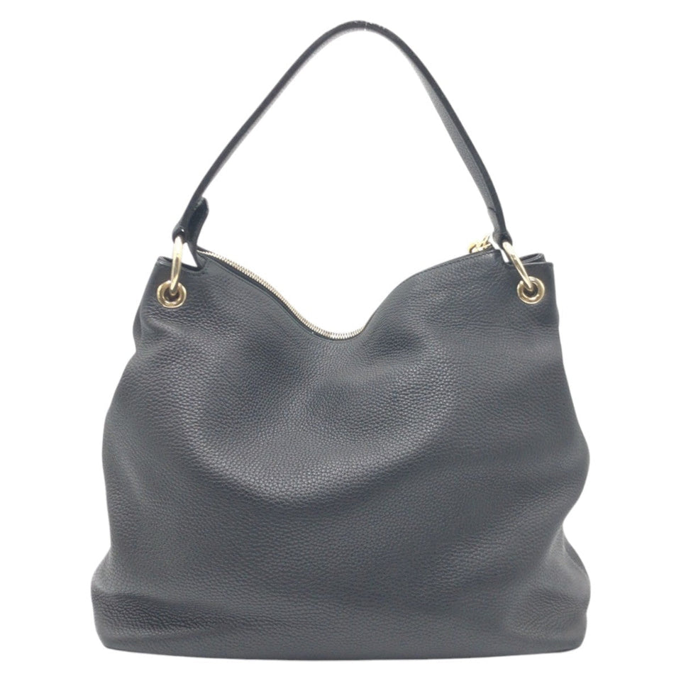Gucci Shoulder Bag 408825 leather Black black Hobo Shoulder Bag Handbag 2WAY Soho Interlocking G Women