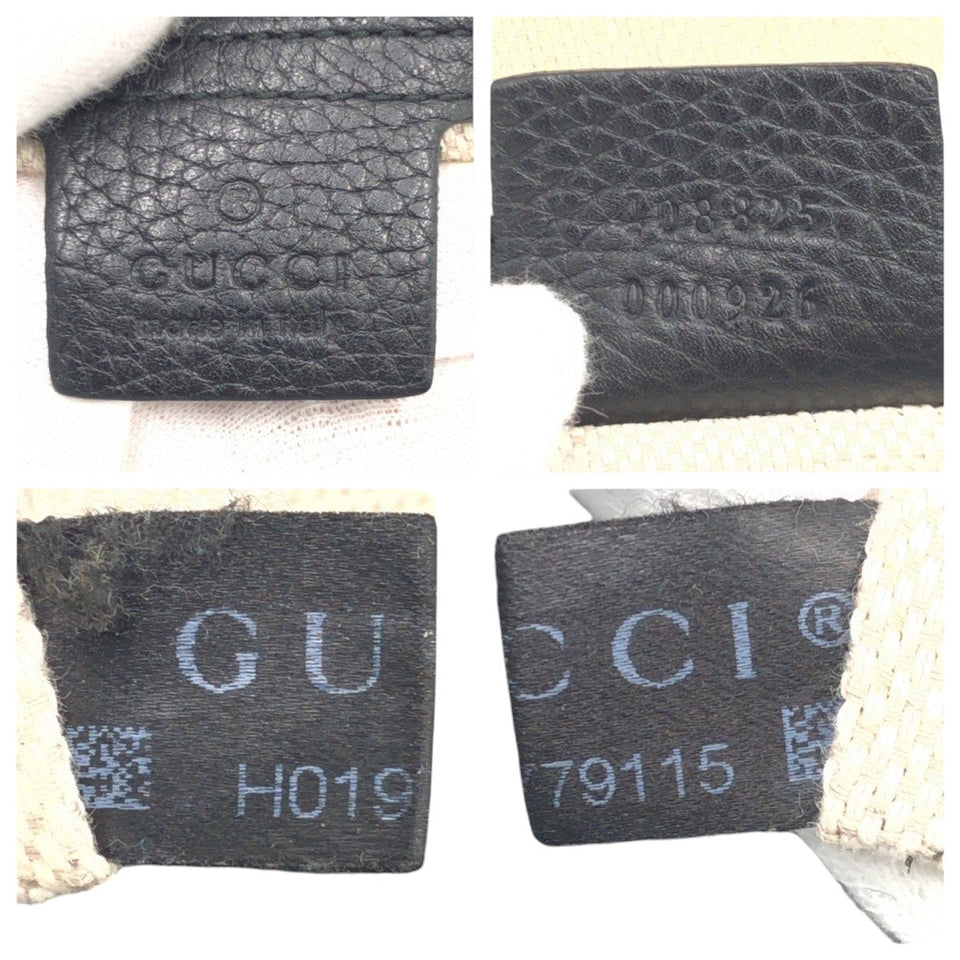 Gucci Shoulder Bag 408825 leather Black black Hobo Shoulder Bag Handbag 2WAY Soho Interlocking G Women