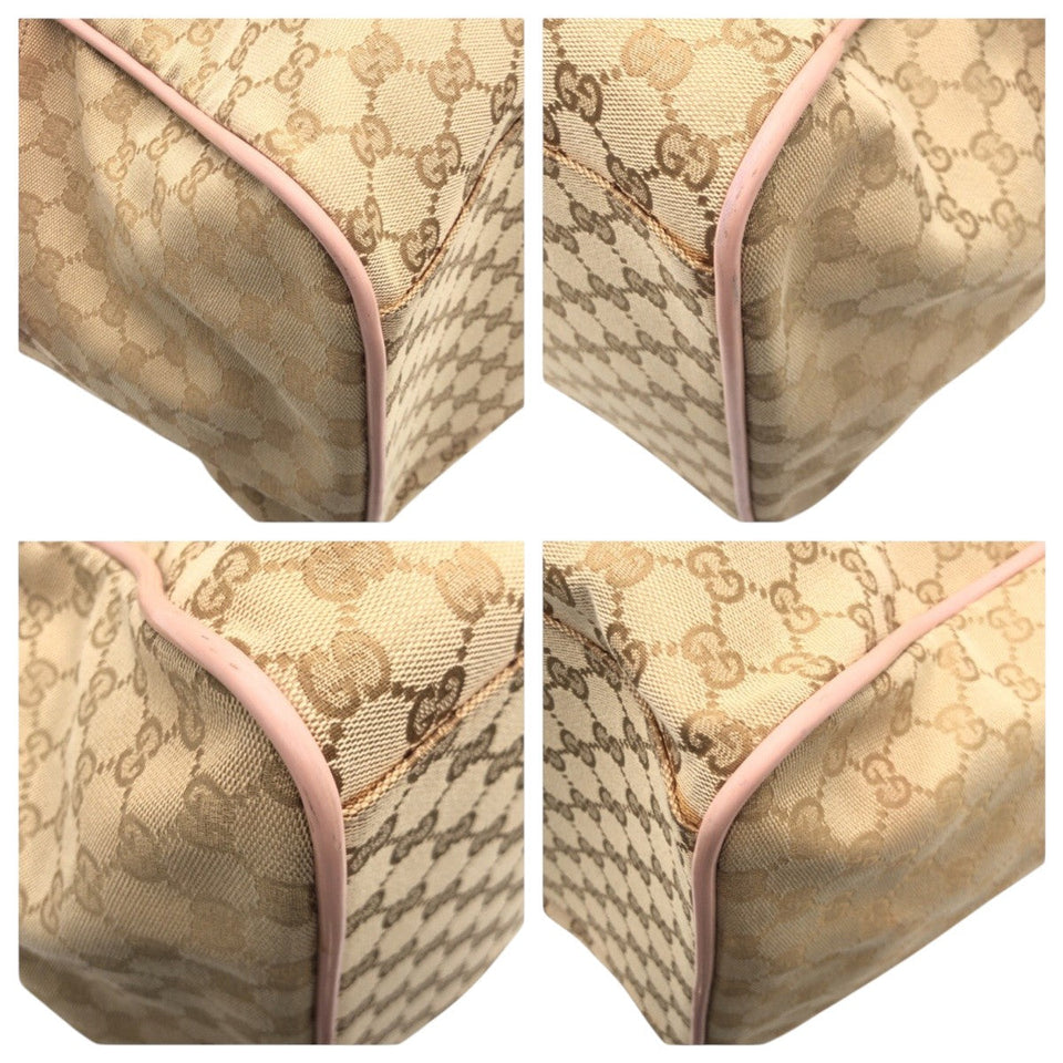 Gucci Boston Duffel bag 153240 GG canvas Brown pink Boston Duffel bag unisex GG pattern Women