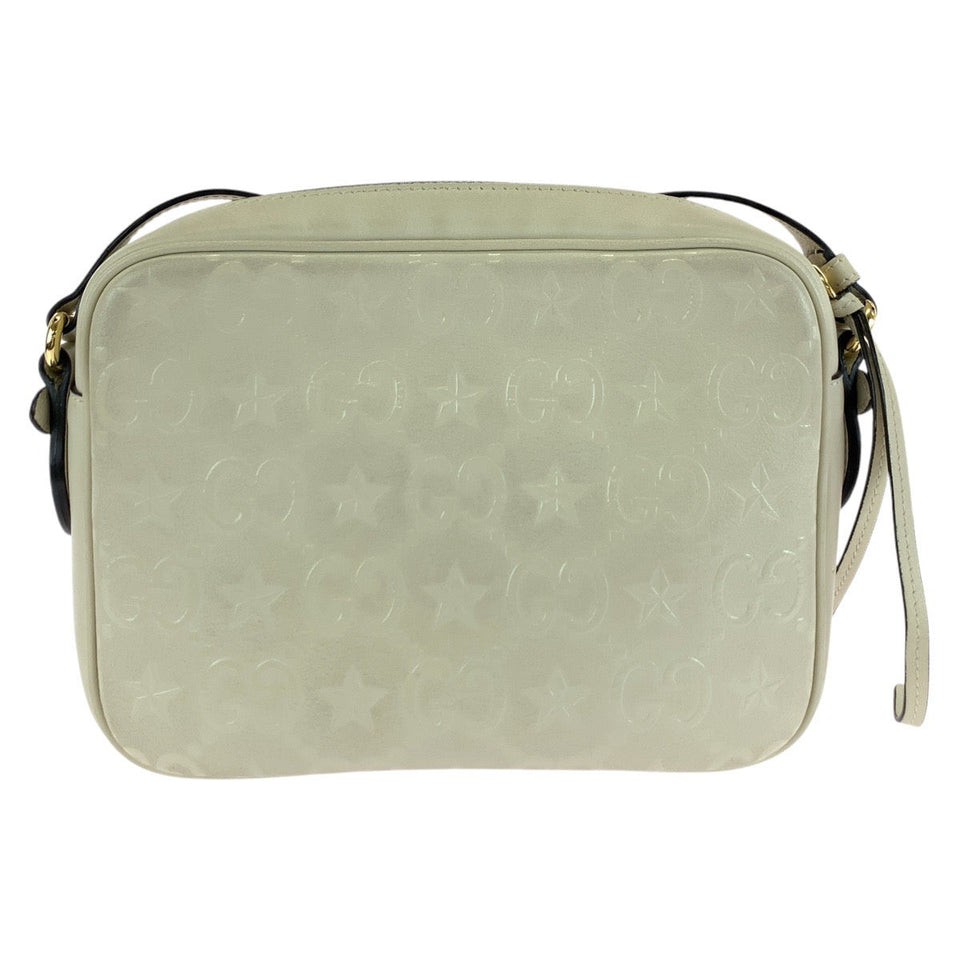 Gucci Shoulder Bag 675776 leather White Cream Gold Metal GG star