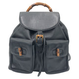 Gucci Backpack 003 1998 0016 leather Black black Backpack Unisex Bamboo Women