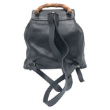 Gucci Backpack 003 1998 0016 leather Black black Backpack Unisex Bamboo Women