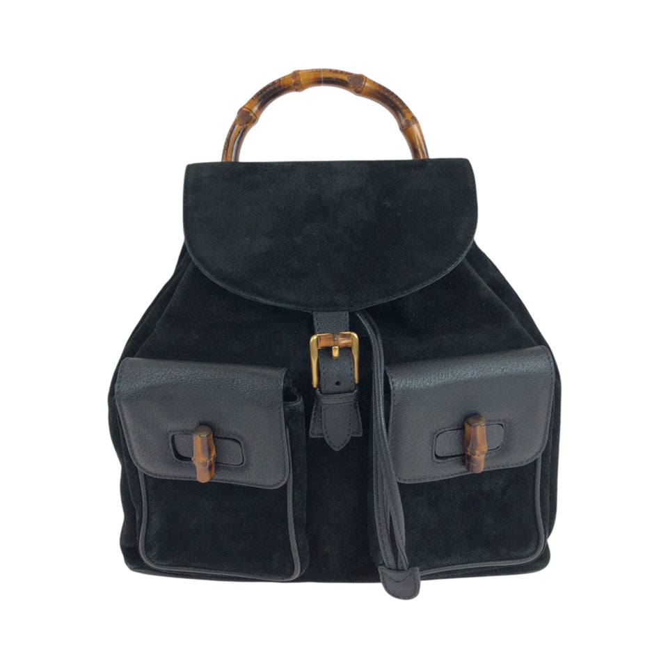 Gucci Backpack 003 2058 Suede black Bamboo
