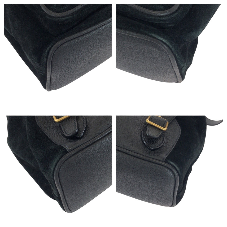 Gucci Backpack 003 2058 Suede black Bamboo