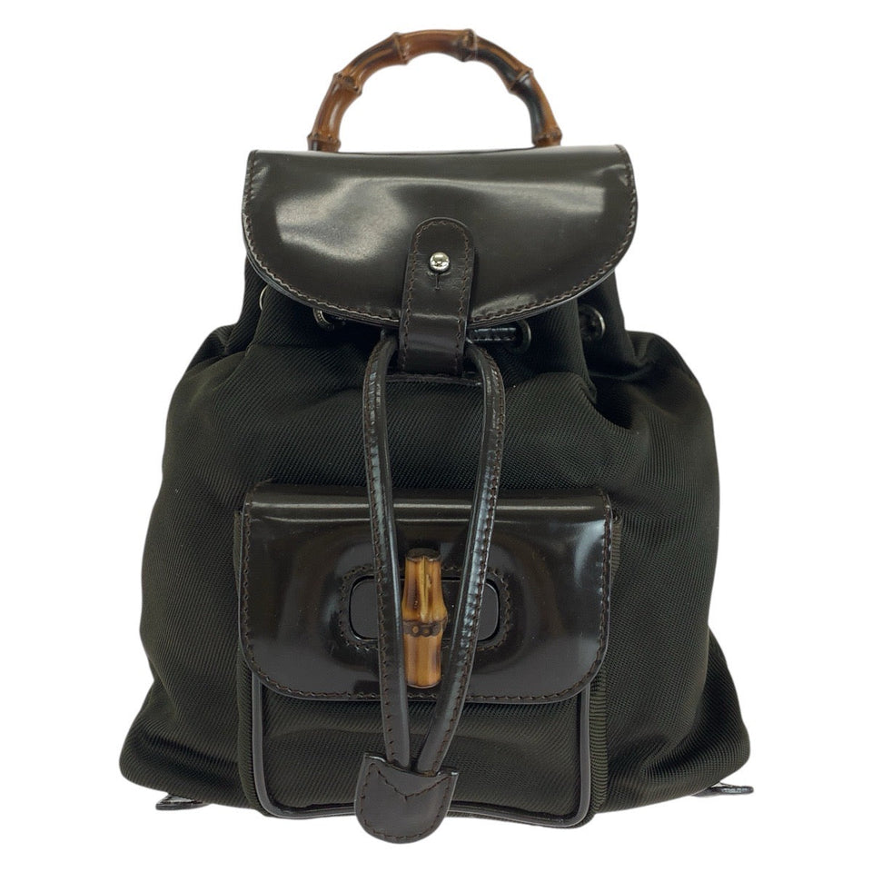 Gucci Backpack 003 1998 0030 canvas Brown Bamboo