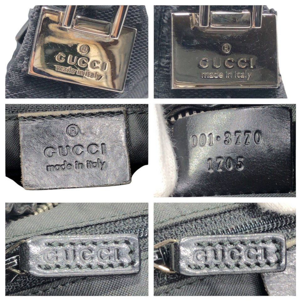 Gucci Shoulder Bag 001 3770 GG canvas Black black Hobo Shoulder Bag Handbag GG pattern Women