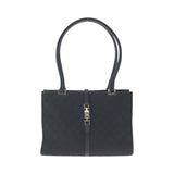 Gucci Tote Bag 002 1073 GG canvas Black SilverMetal Jackie