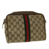 Gucci GG Canvas Web Sherry Line Clutch Bag Beige Red Green 010.378. 41257