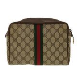 Gucci GG Canvas Web Sherry Line Clutch Bag Beige Red Green 010.378. 41257