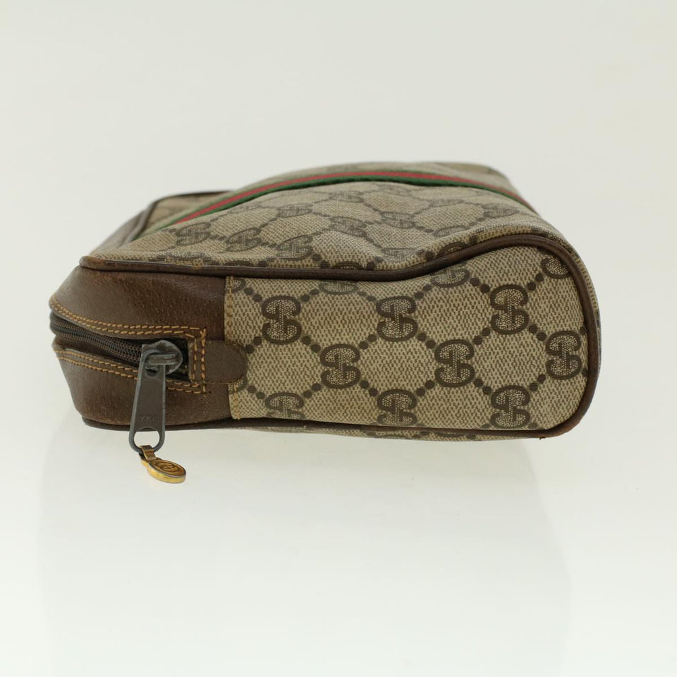 Gucci GG Canvas Web Sherry Line Clutch Bag Beige Red Green 010.378. 41257