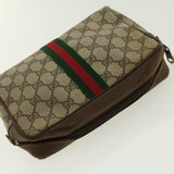 Gucci GG Canvas Web Sherry Line Clutch Bag Beige Red Green 010.378. 41257