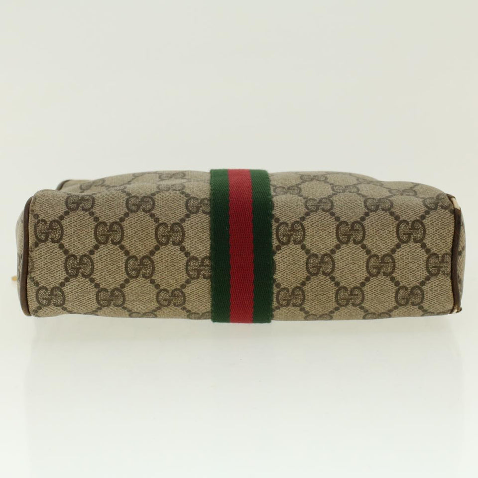Gucci GG Canvas Web Sherry Line Clutch Bag Beige Red Green 010.378. 41257