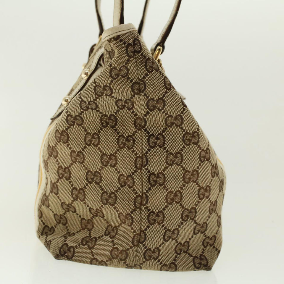 Gucci GG Canvas Sherry Line Tote Bag Beige Yellow 137396 41322