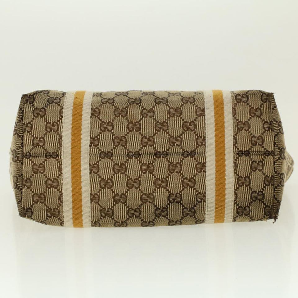 Gucci GG Canvas Sherry Line Tote Bag Beige Yellow 137396 41322
