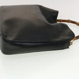 Gucci Bamboo Hand Bag Leather 2way Black 1998 41333