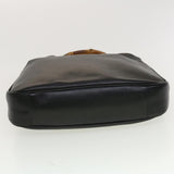 Gucci Bamboo Hand Bag Leather 2way Black 1998 41333