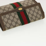 Gucci GG Canvas Web Sherry Line Clutch Bag Beige Red 67.014.3087 41341
