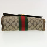 Gucci GG Canvas Web Sherry Line Clutch Bag Beige Red 67.014.3087 41341