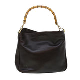 Gucci Bamboo Hand Bag Leather Brown 0011638 41342