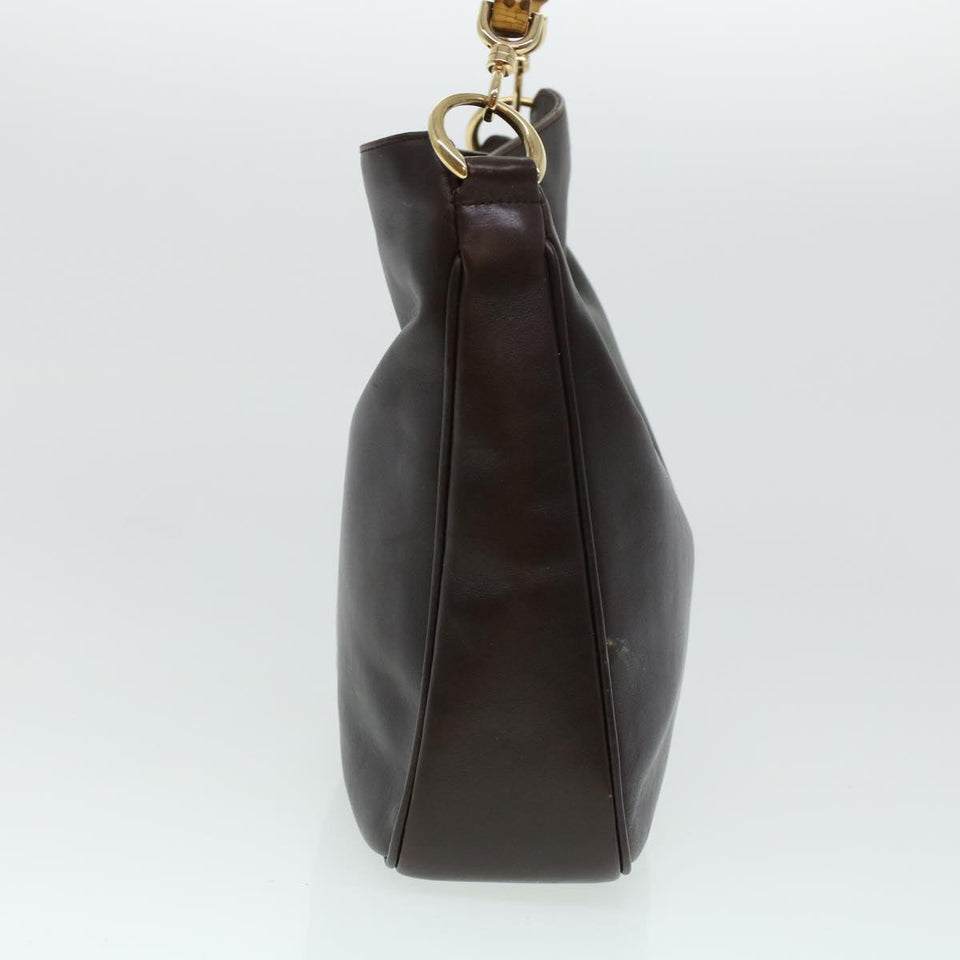 Gucci Bamboo Hand Bag Leather Brown 0011638 41342