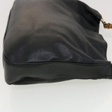 Gucci Bamboo Hand Bag Leather 2way Black 0011577 41343