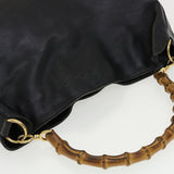 Gucci Bamboo Hand Bag Leather 2way Black 0011577 41343