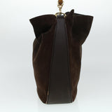 Gucci Bamboo Hand Bag Suede 2way Brown 001.3444.1577 41364