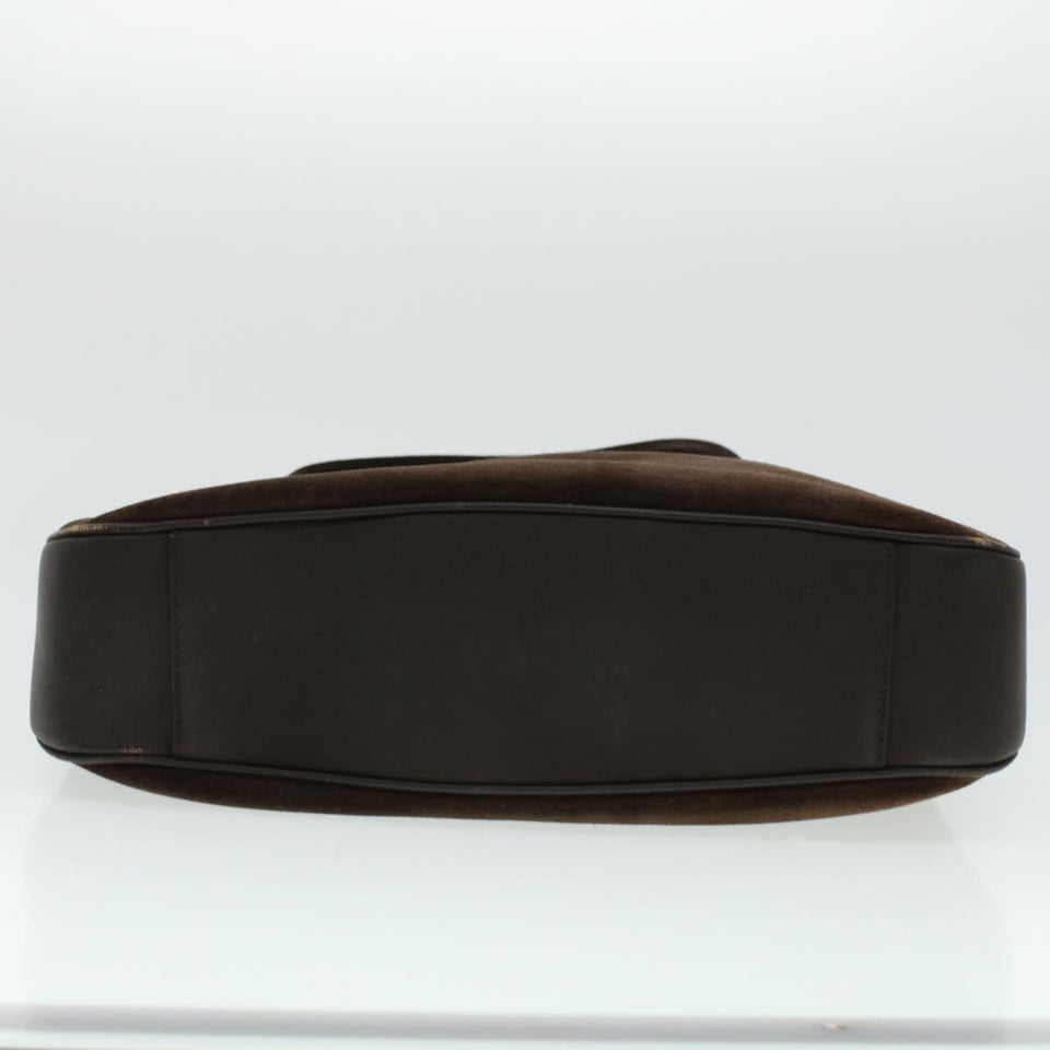 Gucci Bamboo Hand Bag Suede 2way Brown 001.3444.1577 41364