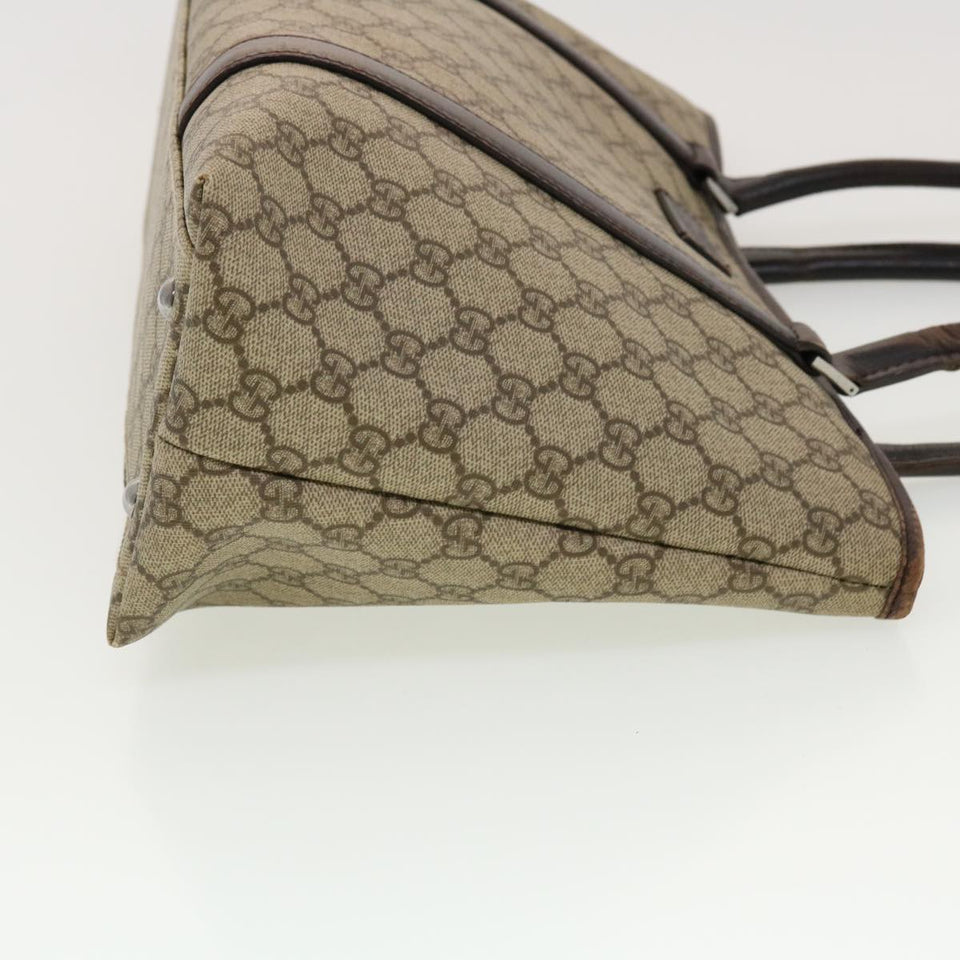 Gucci GG Canvas Tote Bag PVC Leather Beige 114595 41370