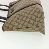 Gucci GG Canvas Tote Bag PVC Leather Beige 114595 41370