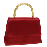 Gucci Bamboo Hand Bag Satin Red 005 781 0265 41378