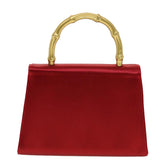 Gucci Bamboo Hand Bag Satin Red 005 781 0265 41378