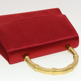 Gucci Bamboo Hand Bag Satin Red 005 781 0265 41378