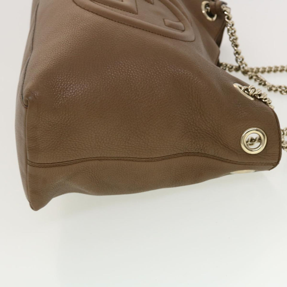 Gucci Chain Soho Shoulder Bag Leather Brown 308982 41958
