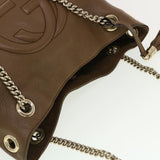 Gucci Chain Soho Shoulder Bag Leather Brown 308982 41958